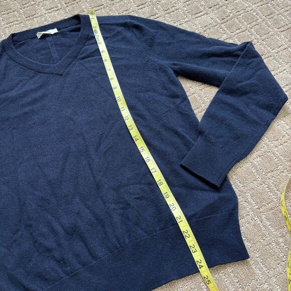 THE ROW Stockwell Cashmere Sweater Women's XS Navy Blue V-Neck Tailored Luxury - Picture 8 of 13